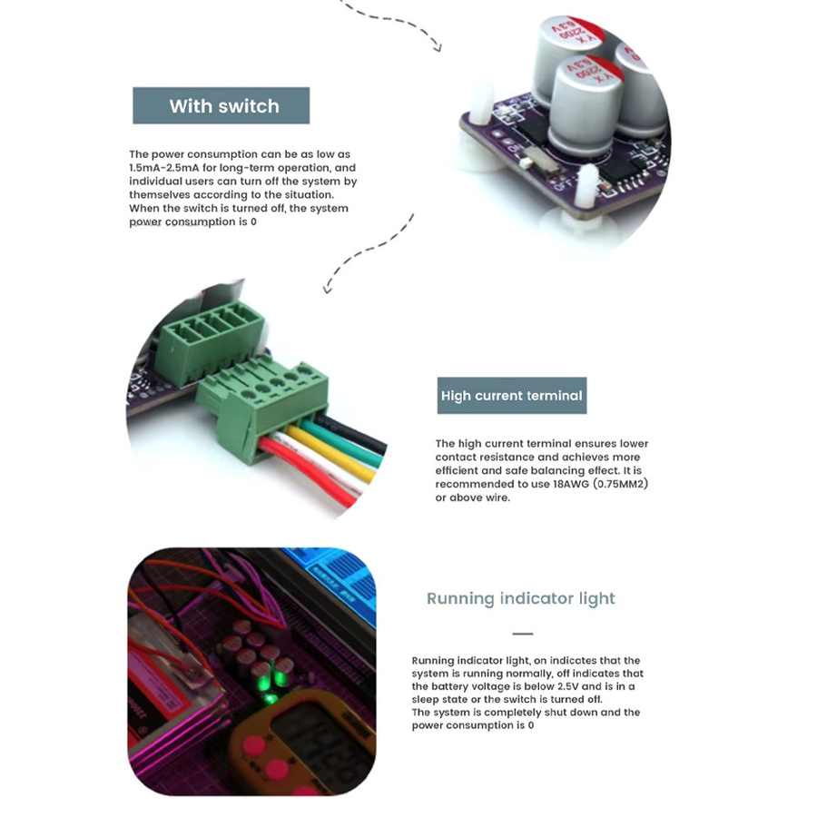 diymore Aktiver Equalizer Batteriemanagement System für LiFePO4 Lithium Batterien in Multicolour - Bild 2