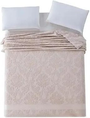 JMG Household Supplies Jacquard Baumwoll Tagesdecke mit Floral-Design, Beige, B/T: 90 x 180 cm - Bild 1