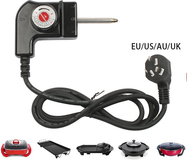 Elenxs Elektrisches Steuerkabel für 5-Gang Backformen mit Temperaturregelung in Schwarz - Bild 1