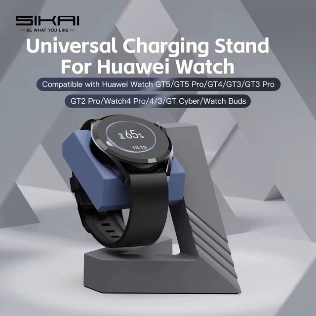 Ladegerät Ständer für Huawei GT6 PRO, GT6, GT5 PRO, GT5, GT4 PRO, GT3 in Grau - Bild 1