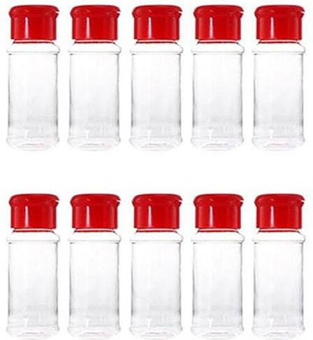 10 Stück Deyishenghuo Gewürzspender aus Kunststoff in Rot und Transparent, 100 ml pro Flasche - Bild 1