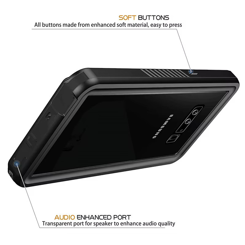 Wasserdichte Handyhülle für Samsung Galaxy S26 S25 S23 S22 S21 Ultra S20 S10 S9 Plus mit Displayschutz und Schwimmriemen in Schwarz - Bild 4