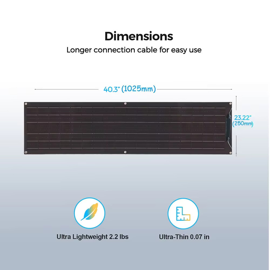 xinpuguang Flexibles Solarpanel 100W 50W 12V Photovoltaikpanel mit Regler in Weiß für Wohnmobil, Boot und Wohnwagen - Bild 2