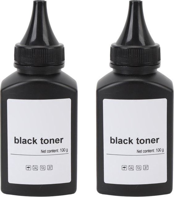 Qiilu Drucker-Toner-Nachfüllpulver Schwarz, 2 Stück à 200 g, für Laser-Drucker 1610 M2070 4321 3110 3200 PE220 PE120 3150 E210 E230 E260 E350 - Bild 1