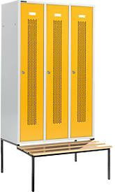 Schäfer Shop Select Kleiderspind mit Sitzbank, 3 Abteile, Zylinderschloss, Farbe: Rapsgelb, Breite: 40 cm - Bild 1