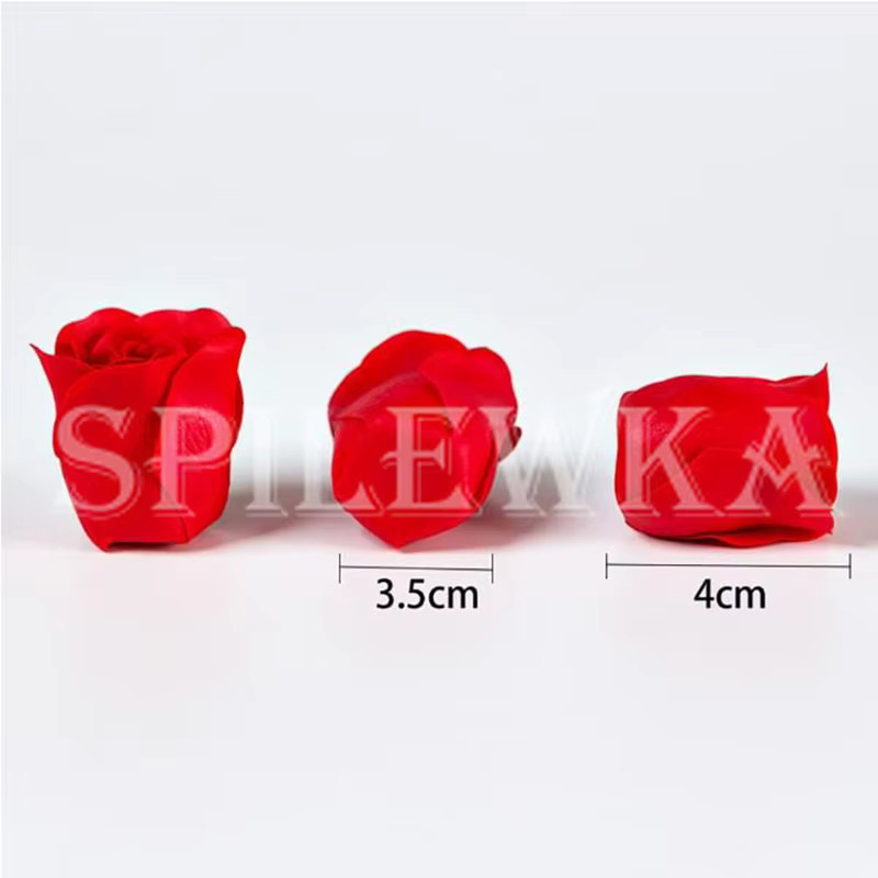 Spilewka 63 Stück künstliche Seifenrosenblütenköpfe in Rot, Durchmesser: 3,5 cm, ideal für Dekorationen, Blumenboxen und Hochzeitsstrauß - Bild 2