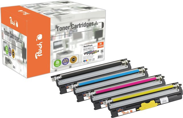 Peach Toner-Set für Konica Minolta A0V30NH, 4 Farben (Schwarz, Cyan, Magenta, Gelb), wiederaufbereitet - Bild 1