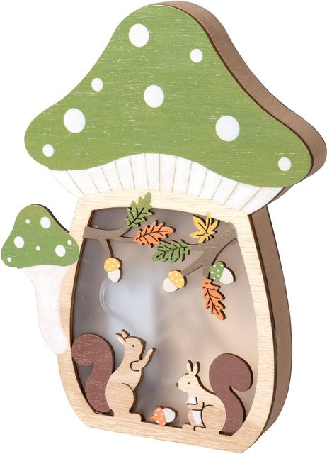 LED-Dekoration Pilz von viva domo in Grün für den Herbst als Tabletop-Deko - Bild 1