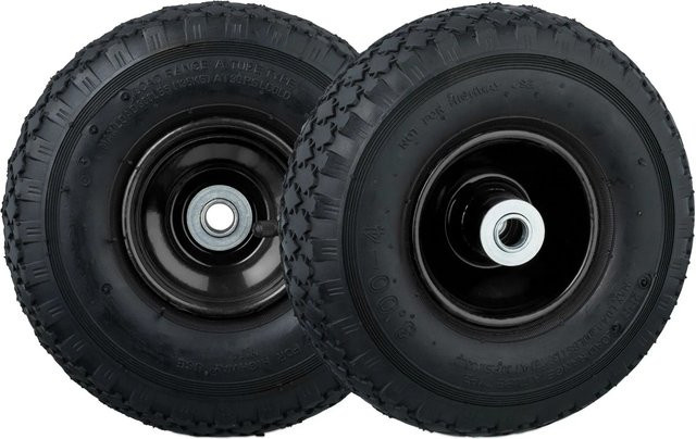 Relaxdays Sackkarrenrad 2er Set aus Gummi und Stahl in Schwarz mit Kugellager, Durchmesser: 26 cm, Breite: 8,5 cm - Bild 1