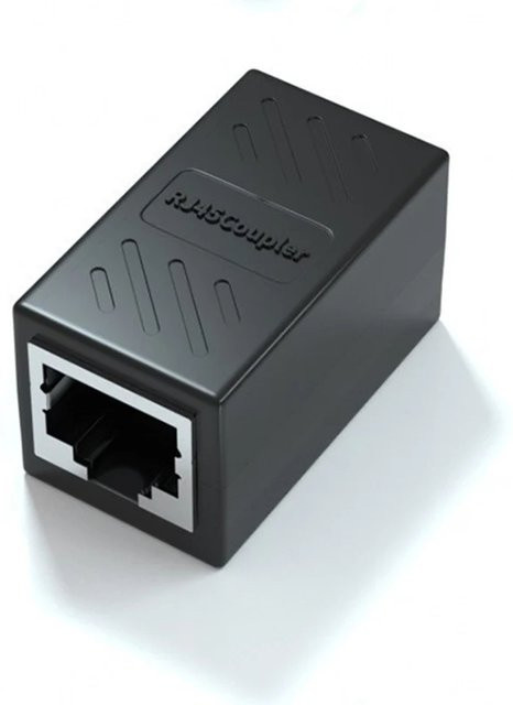 RJ45 Buchse-zu-Buchse Netzwerk Ethernet LAN Splitter Verbinder CAT5 CAT6 Adapter Koppler in Schwarz - Bild 1