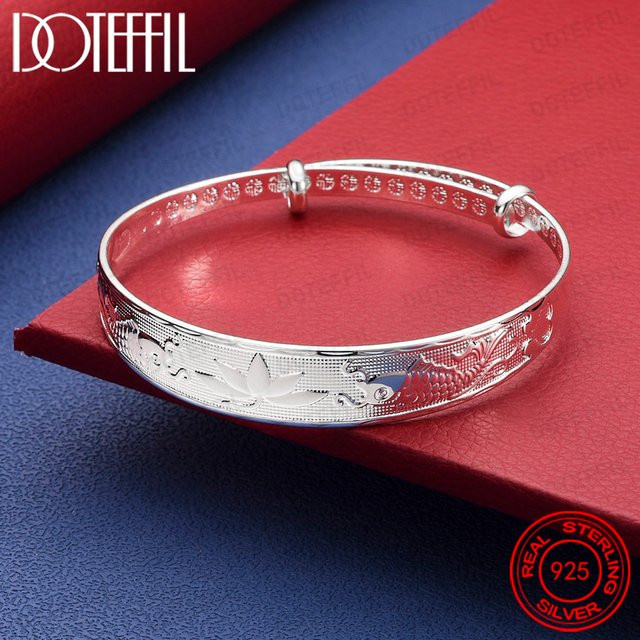 DOTEFFIL Armreif, Fischblumen, 925 Silber, Damen - Bild 1