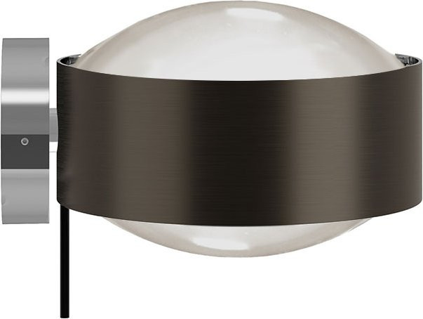 Top Light Puk! 160 Wall Avantgarde LED-Wandleuchte in Black Wood und Chrom mit mattem Glas und warmweißem Licht (2700K) - Bild 1