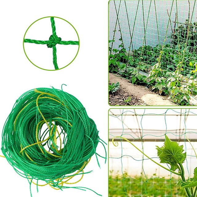 Grünes Pflanzenkletternetz aus Nylon als Pflanzenspalier für Garten, Gemüse und Blumen, B/H: 90 x 180 cm - Bild 1