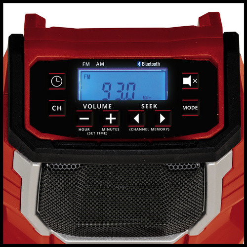 Einhell Power X-Change Akku-Baustellenradio TC-RA 18 Li BT Solo mit Bluetooth und FM in Rot, B/H/T: 22,5 x 15 x 8 cm - Bild 4