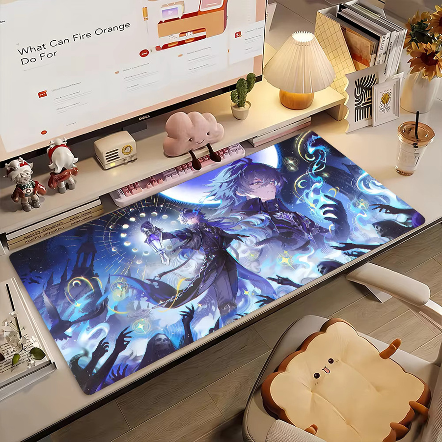 Genshin Impact Flins Gaming Mauspad in Multicolour, rutschfeste Schreibtischunterlage aus Gummi für PC und Laptop - Bild 2