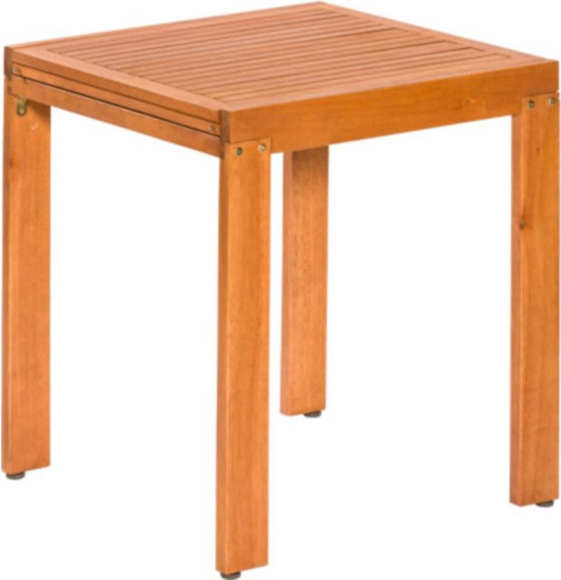 Merxx Balkonausziehtisch aus Eukalyptusholz in Beige, B/T/H: 70 x 77,5 x 132 cm - Bild 1