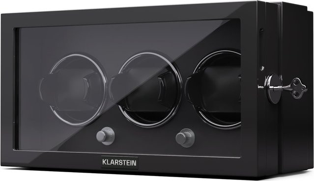 Klarstein Uhrenbeweger, 3 Uhren, 4 Rotationsmodi, LED Beleuchtung, Schwarz, Unisex - Bild 1