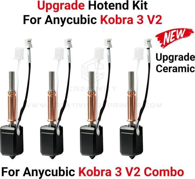 Anycubic Upgrade-Keramik-Hotend-Kit für Kobra 3, Kobra 3 V2 und Kobra 3 Combo mit gehärteter Stahldüse und Bimetall-Hals - Bild 1