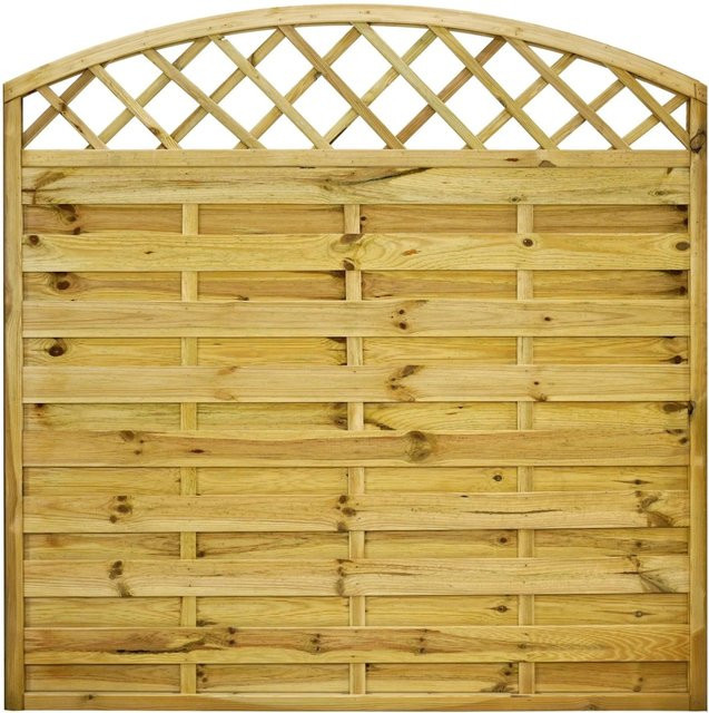 GartenLand Dichtzaun VARIO Gebogen mit Rankgitter aus Kiefer Holz in Grün, B/H: 180 x 180 cm, kesseldruckimprägniert - Bild 1