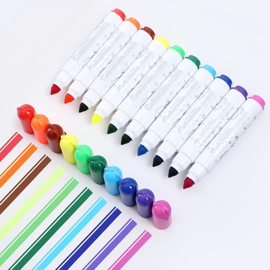 Waschbares Marker-Set für Kinder in Multicolour mit Bullet-Spitze, 12 Farben - Bild 2