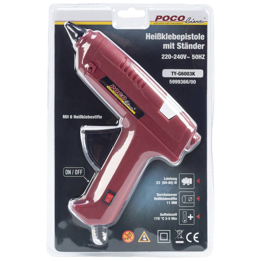 POCOline Heißklebepistole TY-G6003K in Rot mit 23 W - Bild 2