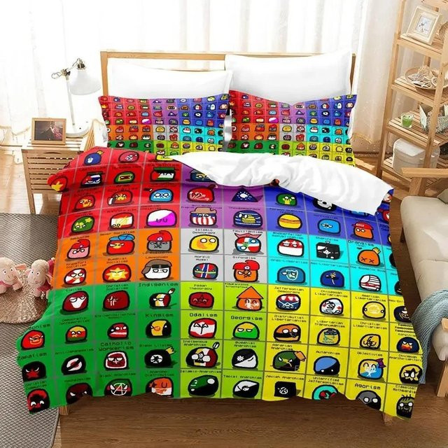 JMG Household Supplies Bettwäscheset Countryball Polandballs mit Bettbezug und Kissenbezug, Mehrfarbig, B/H: 135 x 200 cm - Bild 1