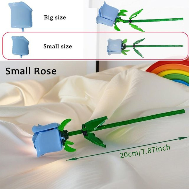Linyi Toy Blumen-Arrangement zum Selbstbauen aus Kunststoff in Rosa und Blau - Bild 1