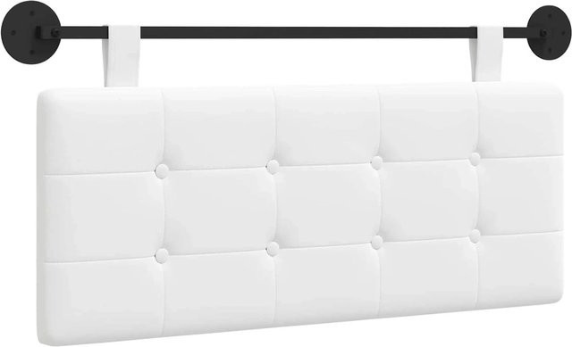 vidaXL Wandmontiertes gepolstertes Kopfteil aus Stoff in Weiß, B/H: 110 x 55 cm - Bild 1