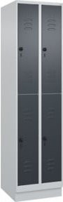 C+P Doppelstock-Spind Classic PLUS mit Sockel, 2 Abteile, Farbe Anthrazitgrau, H x B x T: 195 x 50 x 50 cm - Bild 1