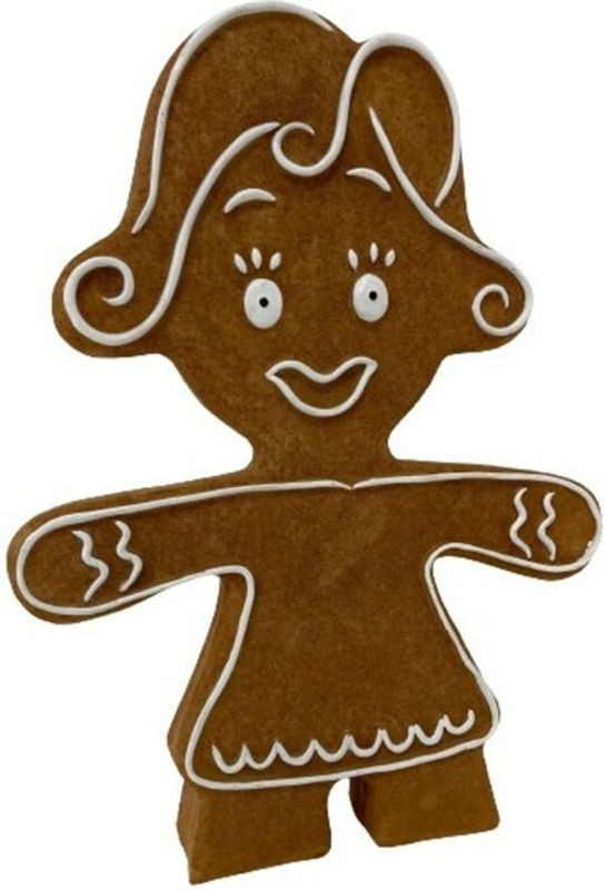 Dekofigur Lebkuchenfrau FD in Braun aus Kunstharz für Weihnachten, H x B x T: 37,5 x 28 x 4,5 cm - Bild 1