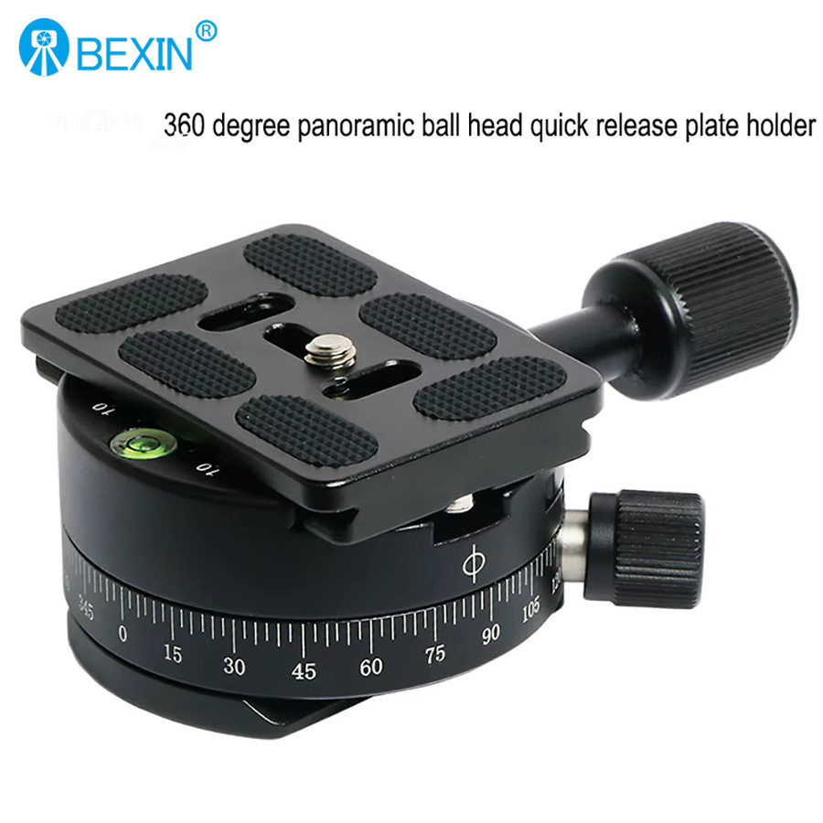 BEXIN 360° Stativkopf Kamera-Schnellspanner für Panorama-Aufnahmen in Schwarz, kompatibel mit RRS und Arca-Swiss Schnellwechselplatten - Bild 5