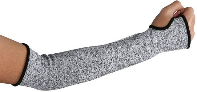 Bissfester Schutzärmel mit Daumenloch für die Gartenarbeit in Grau, Länge: 40 cm - Bild 1