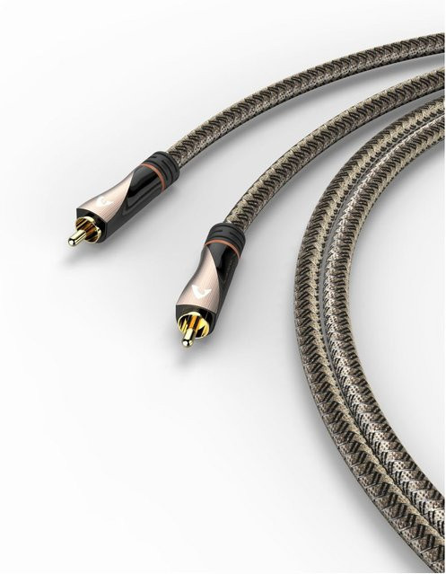 AVinity Digitales Cinch-Kabel RCA in Braun mit vergoldeten Steckern, Länge: 2 m - Bild 1