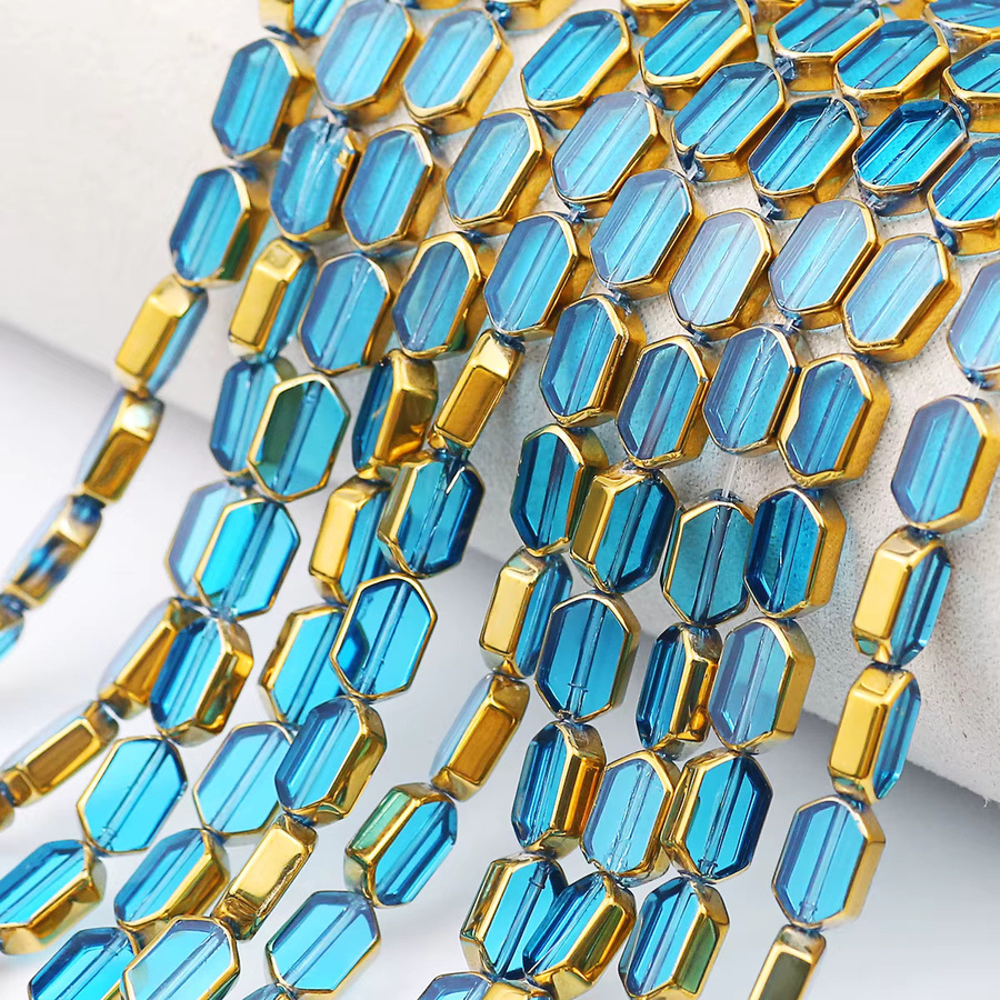 JHNBY Perlen, Kristall, rechteckig, blau, 6x9mm - Bild 5