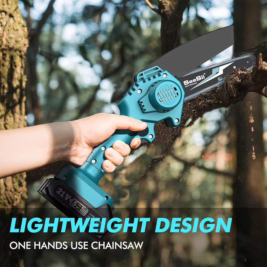 Seesii 6-Zoll Akku-Mini-Kettensäge für Makita 18V LXT Akkus zum Schneiden von Holz und Bäumen - Bild 4