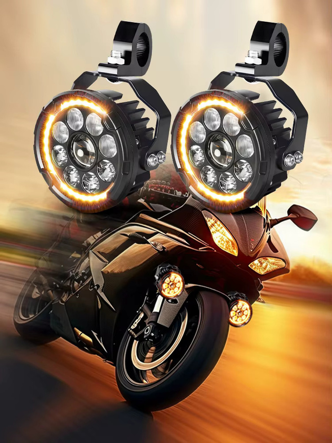 CO LIGHT 5 Zoll Hochleistungs-Motorrad-LED-Arbeitsscheinwerfer mit DRL und Stroboskop, Weiß und Amber, für Offroad-Fahrzeuge 12V-80V - Bild 7