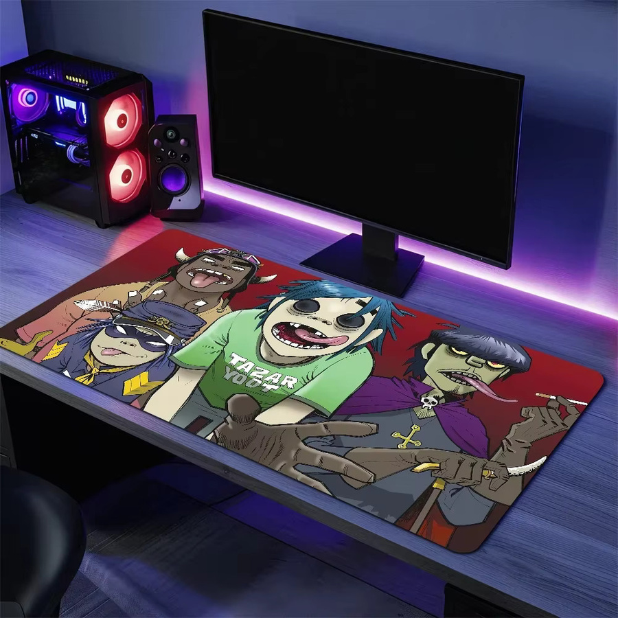 Gorillaz Demon Days Gaming-Mauspad für PC, großflächiges Schreibtisch-Mauspad mit genähten Kanten, Multicolour - Bild 3