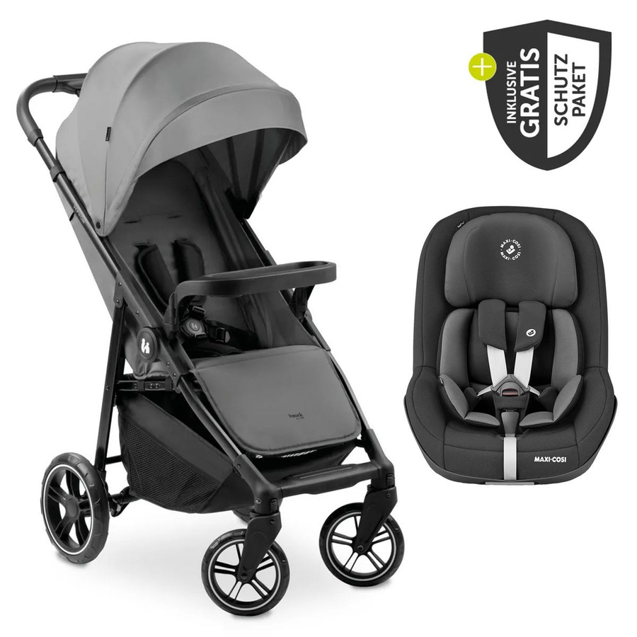 Hauck Buggy Shop N Care Set in Grau mit Reboarder Pearl Pro 2 und XXL Zubehörpaket - Bild 1