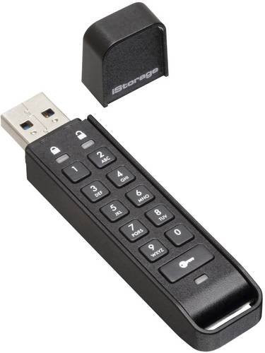 iStorage datAshur Personal2 USB-Flash-Laufwerk mit 32 GB Speicherplatz, verschlüsselt, USB-A, Schwarz - Bild 2