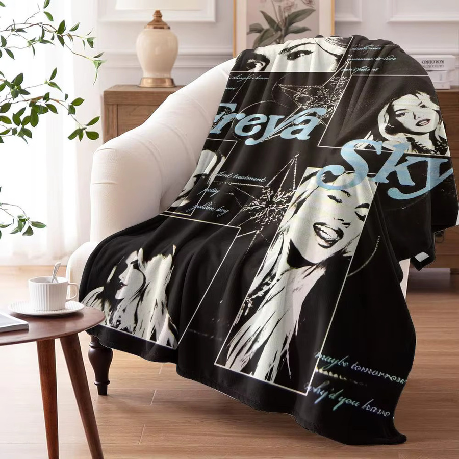 Freya Skye Flanell-Decke in Weiß, leichte und gemütliche Sommerdecke für Sofa, Bett oder Reise - Bild 3