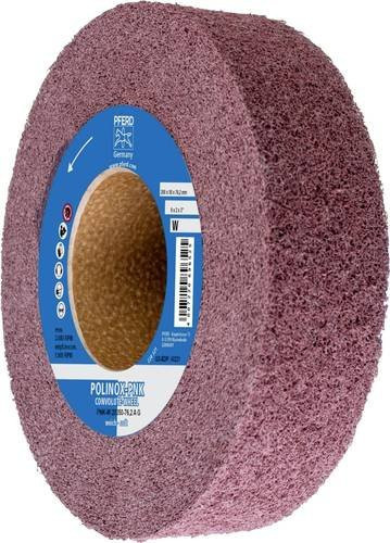 PFERD POLINOX Gewickeltes Vlies-Rad PNK Pink Weich A Grob für Finish Durchmesser: 200 mm, Breite: 50 mm, Bohrung-Ø: 76,2 mm - Bild 1