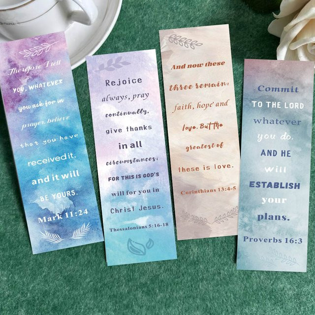 30-teiliges Lesezeichen-Set mit Bibelvers und inspirierenden Schriftzitaten in Mehrfarbig - Bild 1