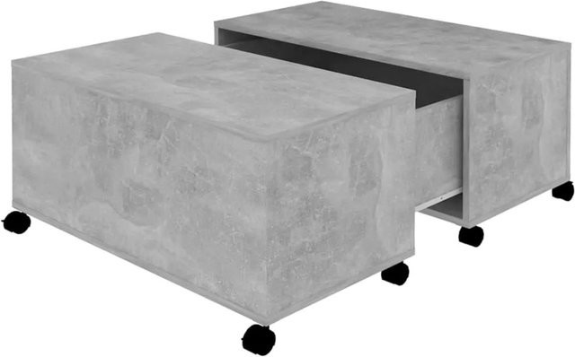 vidaXL Couchtisch aus Holzwerkstoff in Eiche und Betongrau, quadratisch, B/T/H: 75 x 75 x 38 cm - Bild 1