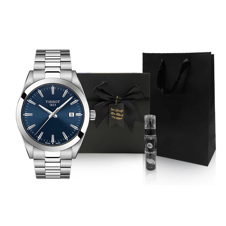 Tissot Armbanduhr Gentleman, Quarz, Edelstahl, Blau, 40 mm, Herren - Bild 4
