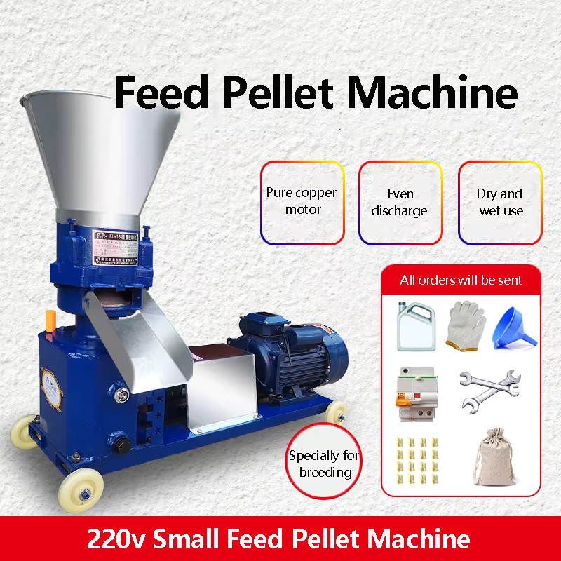 KOTUMY Multifunktions Pelletmühle zur Herstellung von Tierfutter, Granulator für den Haushalt, 4,5 KW, Blau - Bild 2