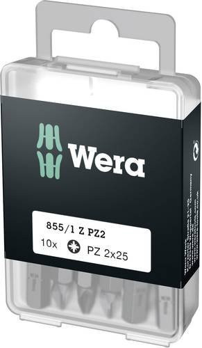Wera Kreuzschlitz-Bit PZ 2 aus Werkzeugstahl in Silber, 10 Stück, Durchmesser: 6,3 mm - Bild 1
