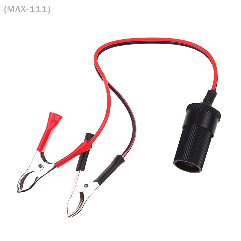 Auto-Zigarettenanzünder-Adapter mit Krokodilklemmen für 12V Stromverlängerung in Rot - Bild 2