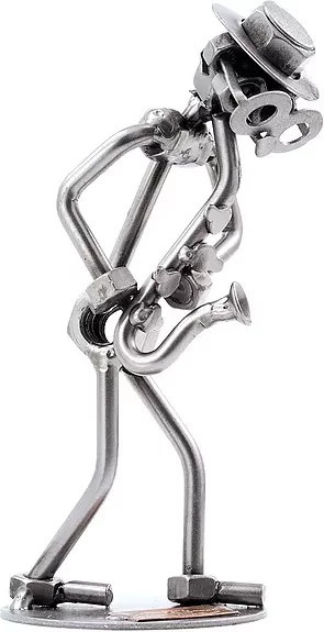 Schraubenmännchen Saxophonist von Hinz & Kunst in Silber aus Metall - Bild 1