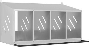 vidaXL 4-Fächer Hühnerlegekasten aus verzinktem Metall in Silber - Bild 1