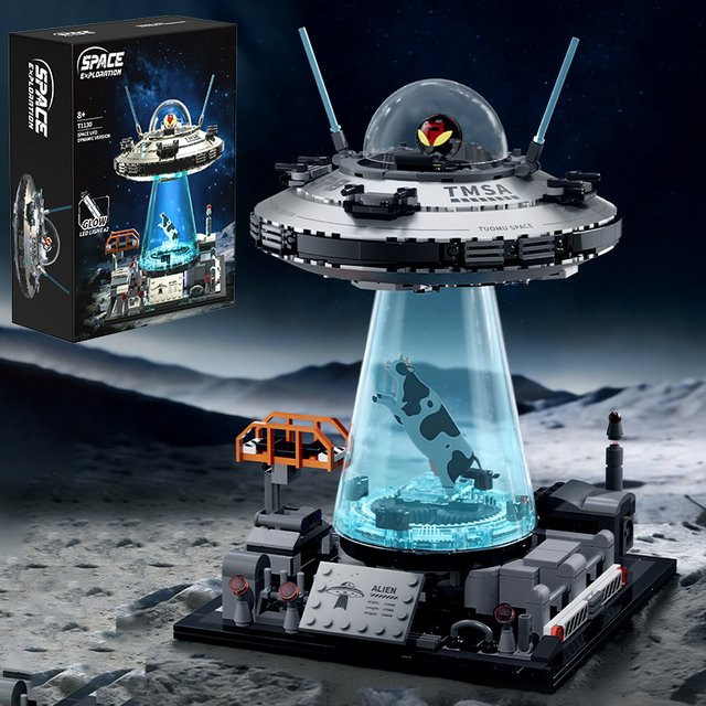 FINGERROCK Weltraum-UFO-Raumschiff-Bausteine, mit Lichtsteinen, ab 8 Jahren - Bild 1